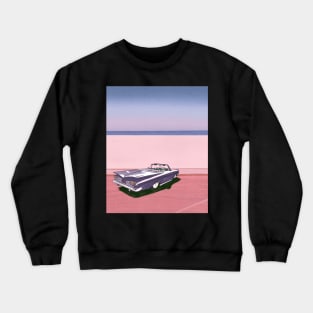 Summer at the Beach Retro Pink Aesthetic Crewneck Sweatshirt